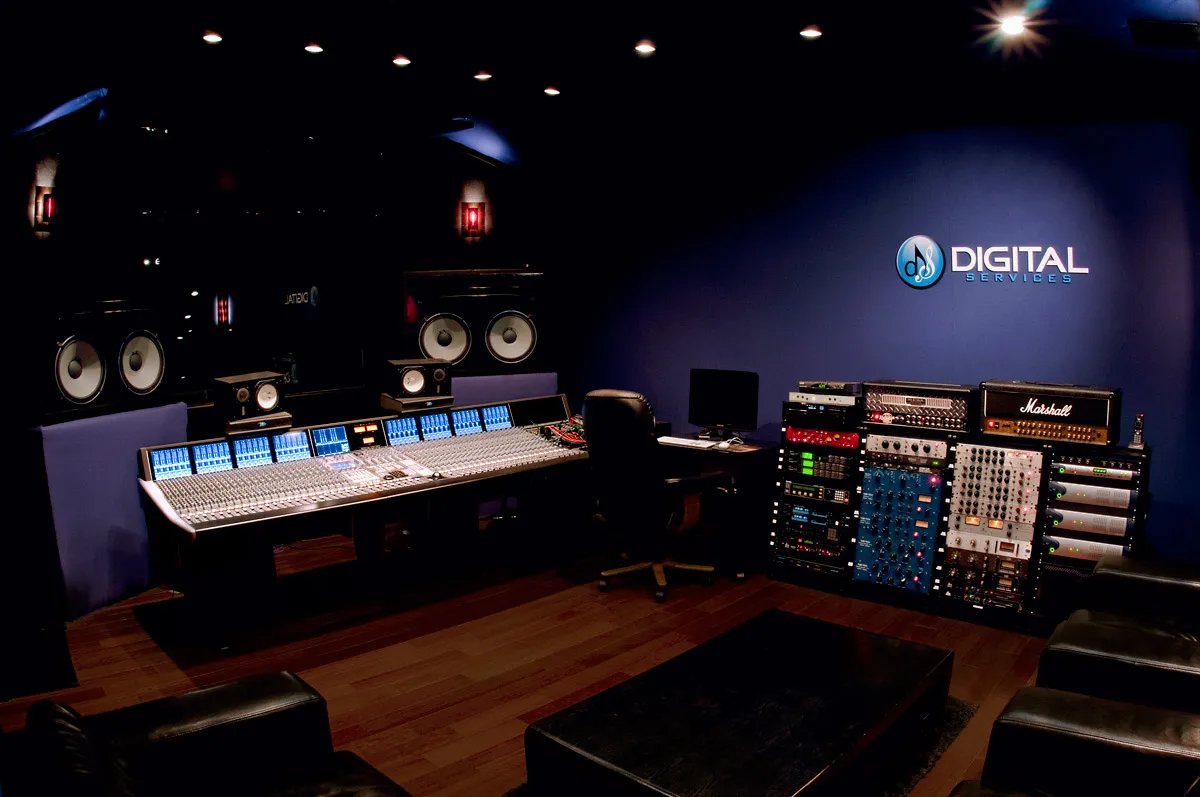 Studio A control room at Digital Services Recording Studio